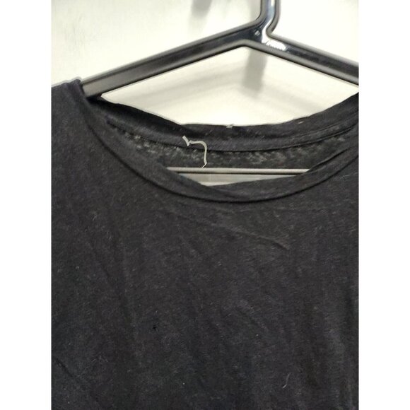 Current/Elliot Womens T-Shirt Size Medium Black Crew Neck Distressed Rhinestone - Picture 3 of 8